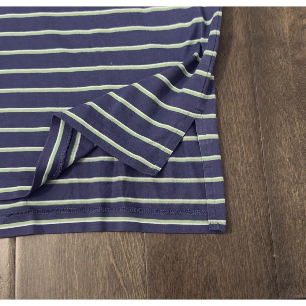Vtg Ralph Lauren Polo Golf Shirt Purple Striped Mens Size 2XL‎ Short Sleeve